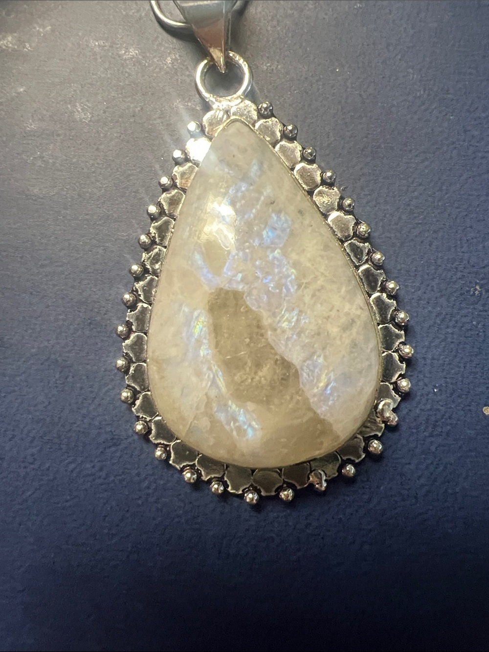 Teardrop Moonstone Pendant - White Moonstone